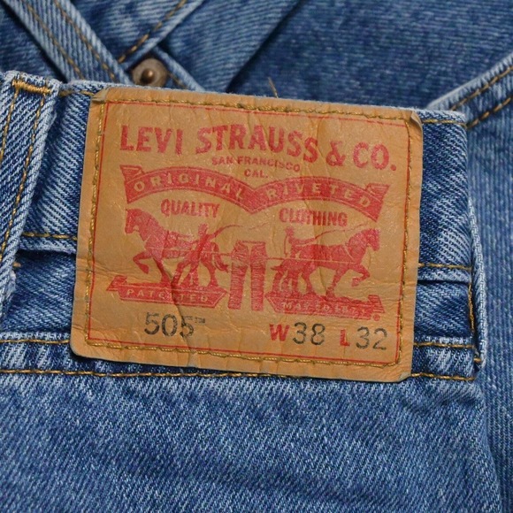Levis 38 x 32 505 Straight‎ Fit Light Stonewash Denim Jeans - Picture 10 of 12